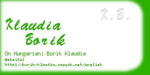 klaudia borik business card